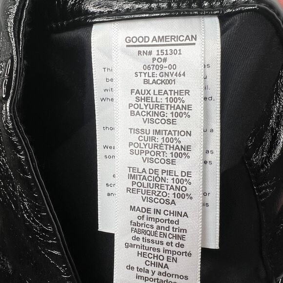 Good American Black Faux Textured Leather Pants Curve Plus Size 16 - Picture 5 of 6